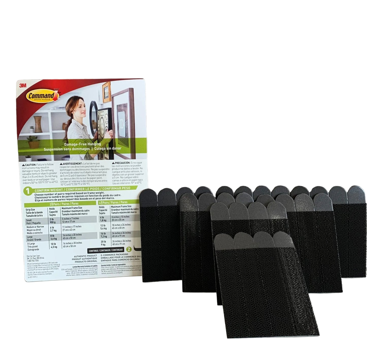 Bandes de suspension pour tableaux de grande taille 3M - Noir